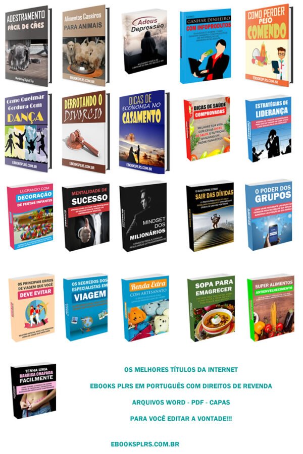 21 ebooks plrs em portugues com direitos de revenda