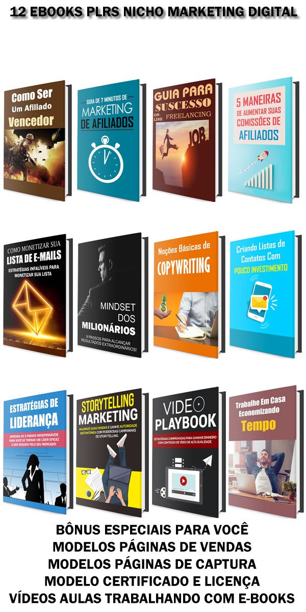 12 ebooks plrs nicho marketing digital